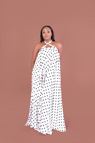 Hakama Polka Dot Versatile Maxi Dress | On Point by T Fashion